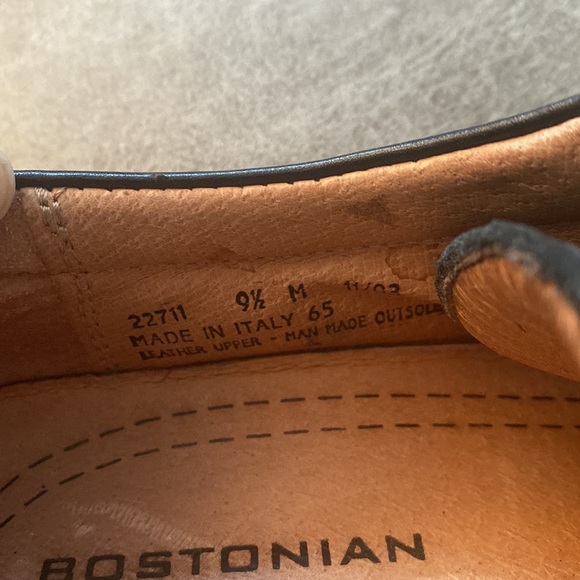 Bostonian Strada Black Leather Oxford Mens Dress Shoes, Size 9 1/2 M - Picture 5 of 8